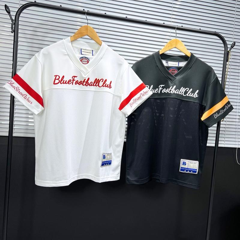 Áo Thun Jersey Mascot Blue Streetwear Vải Thun Hai Da Phối Lưới Premium Thoáng Mát Football Club