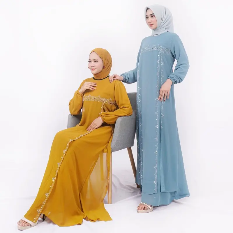 GAMIS PAYET SAMPING KIRI KANAN /GAMIS PESTA /GAMIS CERUTY BABYDOLL TERBARU / GAMIS MALAYSIA DEVORA Polos 5