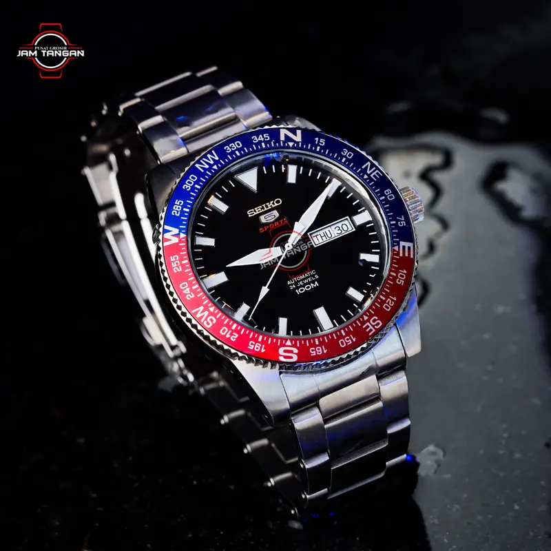 Seiko Sport SRP661K1 Automatic Black Dial Stainless Steel Strap Original  Blue Default