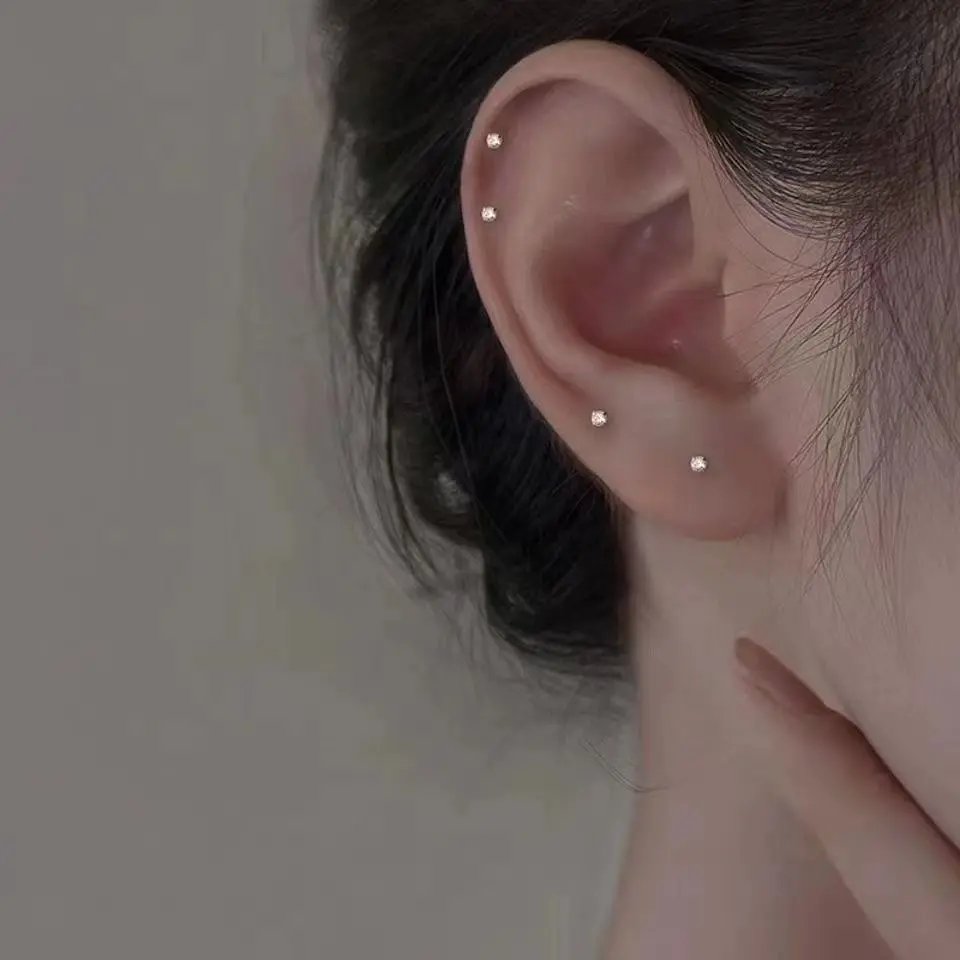 Khuyên Tai, Bông Tai Đinh Tán Xương Tai Mini, Hợp Xu hướng Mới, Bông Tai Thanh Tai Chăm Sóc Tai, Cao Cấp Nữ Women