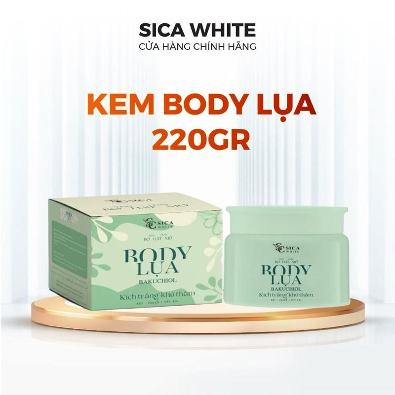 Kem Sica White Body Bơ Lụa Bakuchiol 220G (Dạng Hủ), Kícḣ Trắng, Khử Thâm - SICA WHITE