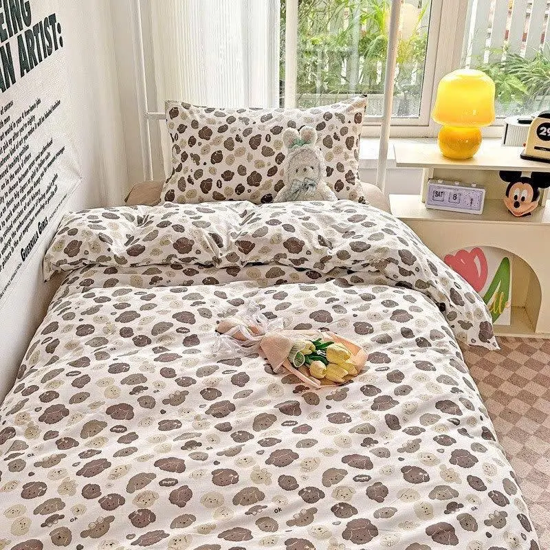 ￼Bộ chăn ga gối 5 món sơ đũi đậu nành trần bông dày dặn mềm mịn thoáng khí thấm hút mồ hôi 4