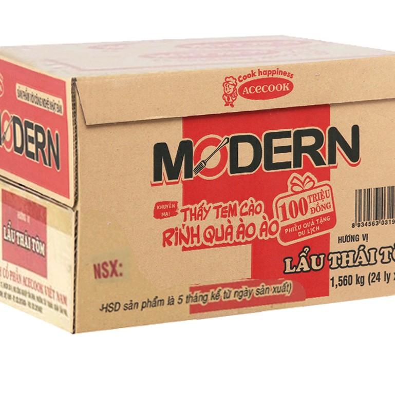 Thùng 24 ly mì Modern lẩu Thái tôm 65g