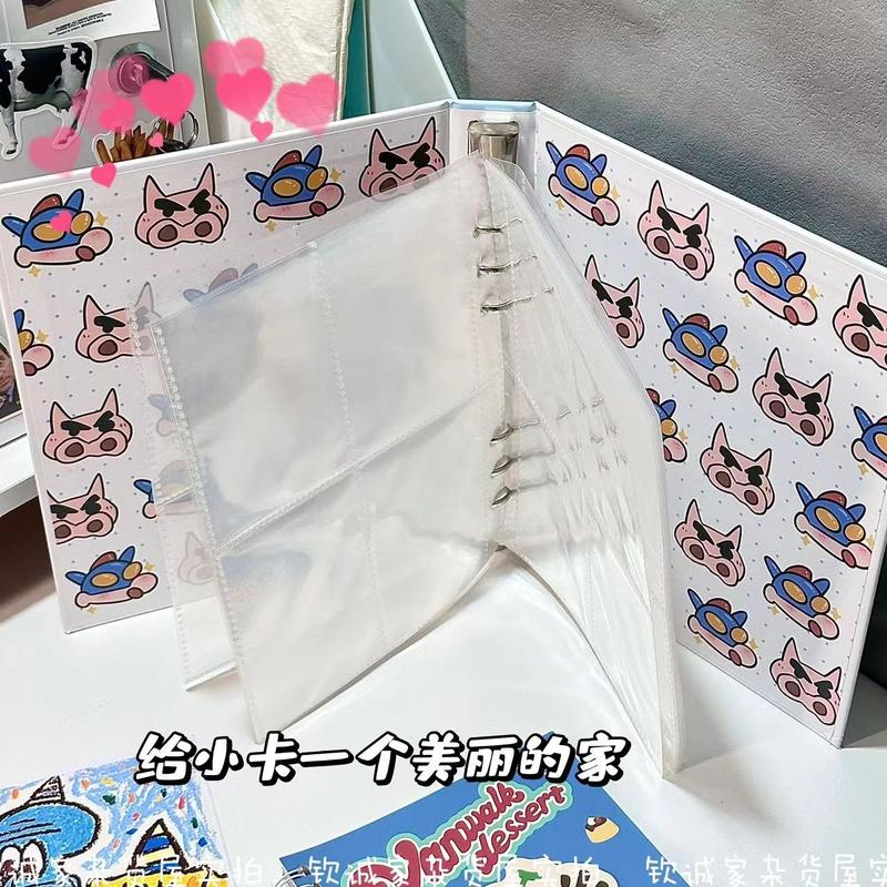 Sách Thẻ Bìa Cứng Binder, A5 Kích Thước, Bút Chì Màu Shin-chan Phong Cách Ins Độc Đáo Cùng Phong Cách Xiaohongshu, Giá Trị Cao, Thiết Yếu Cho Học Sinh 7