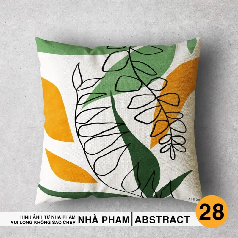 GỐI ÔM SOFA ABSTRACT , VẢI BỐ IN HÌNH (1->40) (45x45cm) 8