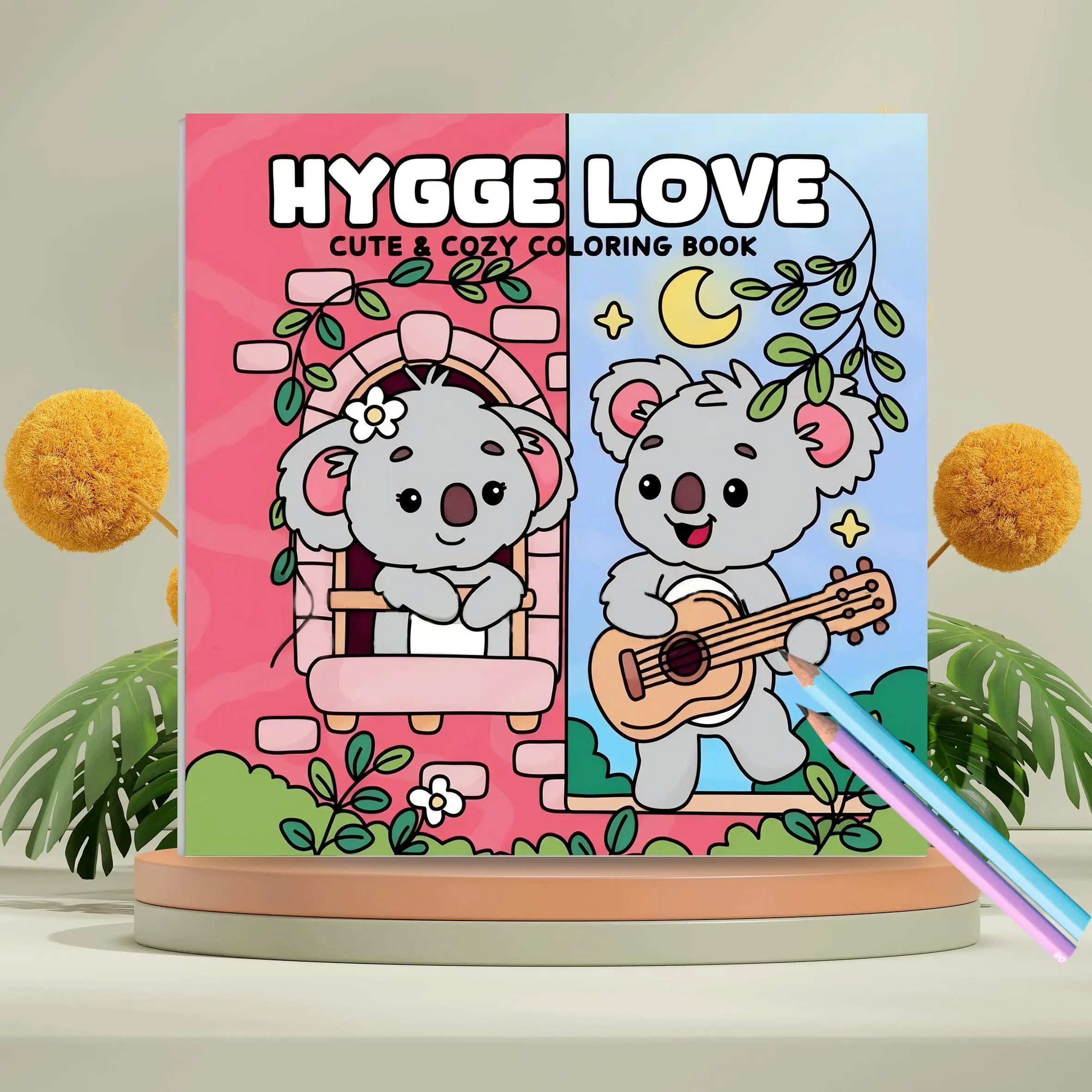 Hygee Love Soft Cover Coloring Book, 1 Count 20 Pages Adult Coloring Page, Thick Paper Coloring Book, Seasonal Gift for Friends, Colleagues, and Family
