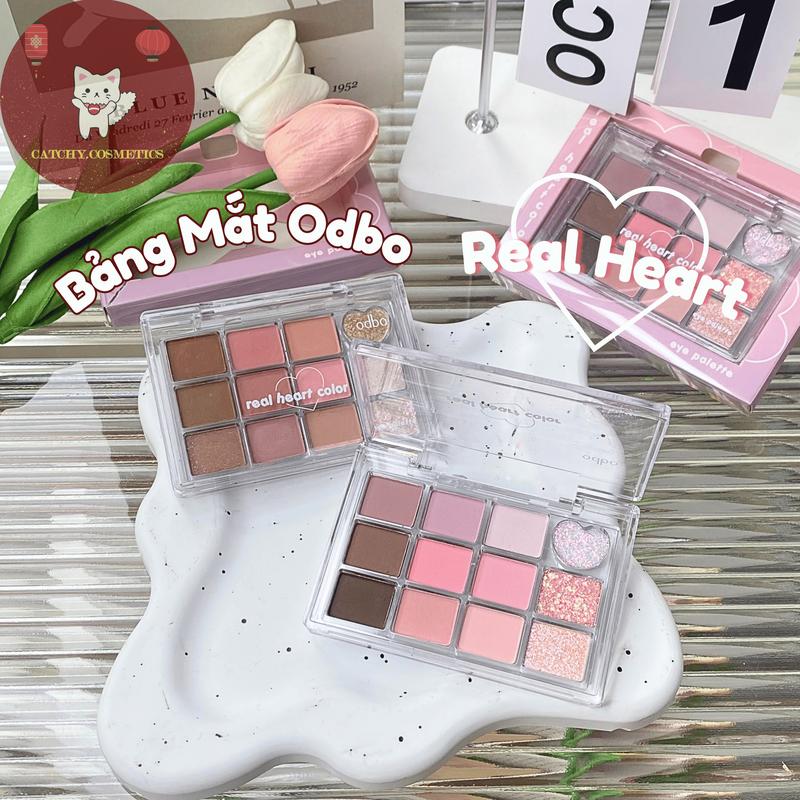 ODBO Bảng Mắt Odbo Real Heart 12 Ô Trái tim Nhũ Lì Trong Suốt Real Heart Color Eye Palette