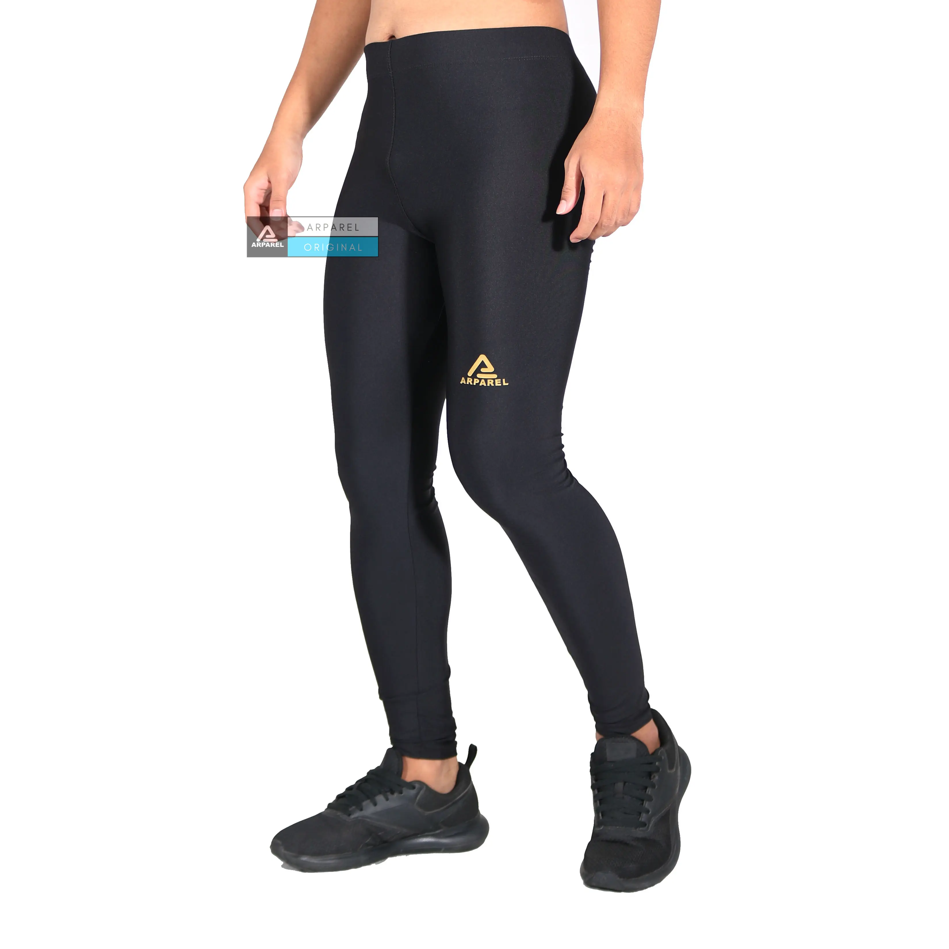 Celana Legging Pria / Celana Olahraga Pria Long Pants Black White Silver 1 Arparel outdoor sport Pendek sot
