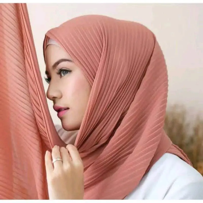 0Pashmina PLISKET Hyget Super Hijab persegi panjang jilbab hyget