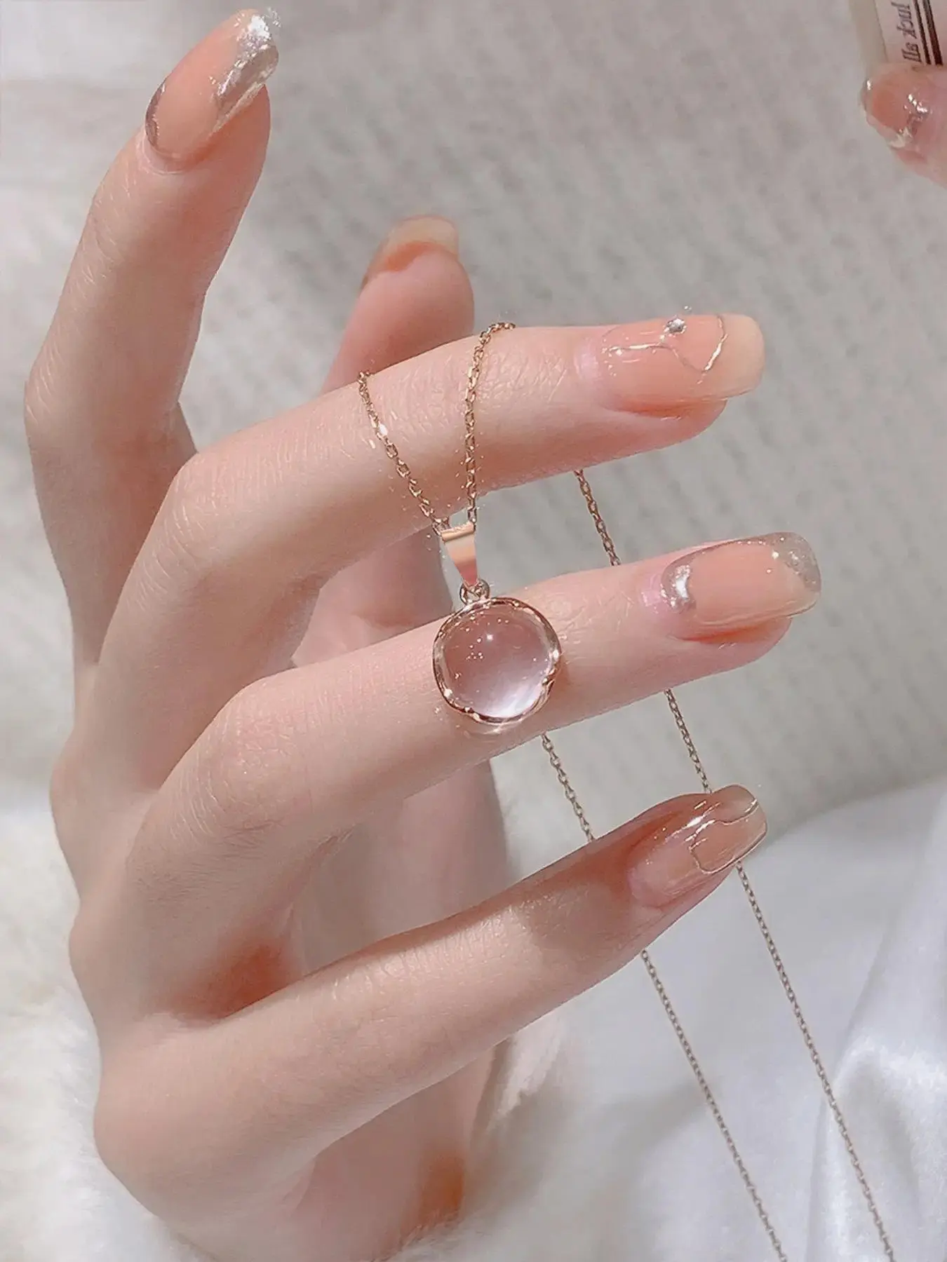 Elegant Pendant Necklace for Women, Artificial Gemstone Decor Necklace for Daily Wear, Fashion Jewelry for Party, Daily Clothing Decor, Trendy All-match & Exquisite Jewelry for Birthday Gift, Statement Necklace