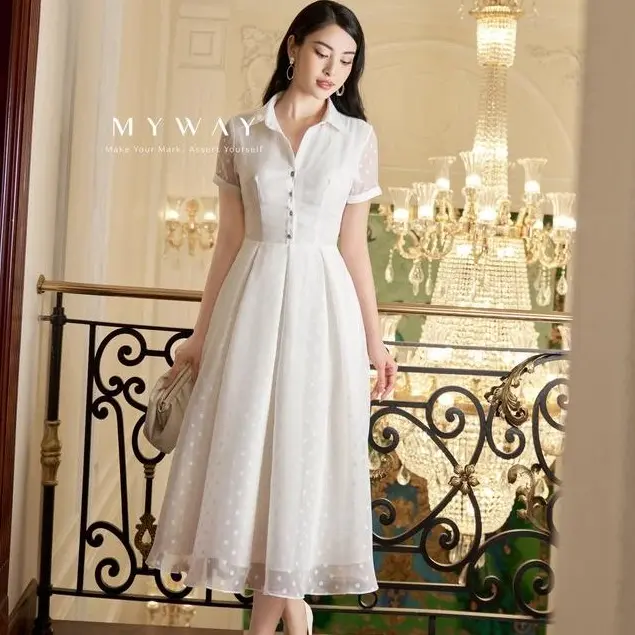 Đầm Nữ Công Sở MY WAY Dáng Xòe Phong Cách Lịch Sự sang Trọng 9MD0248