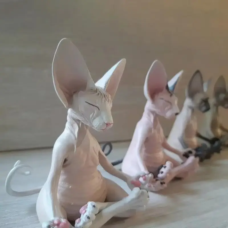 Tượng Nhỏ Mèo Phật Sphynx, Thiết Kế Kỳ Lạ Thích Hợp Để Thiền Định, Yoga Và Trang Trí, Tác Phẩm Nghệ Thuật, Thích Hợp Cho Ngoài Trời Và Sân Vườn, Tượng Nhỏ Decor Decor Phòng 1