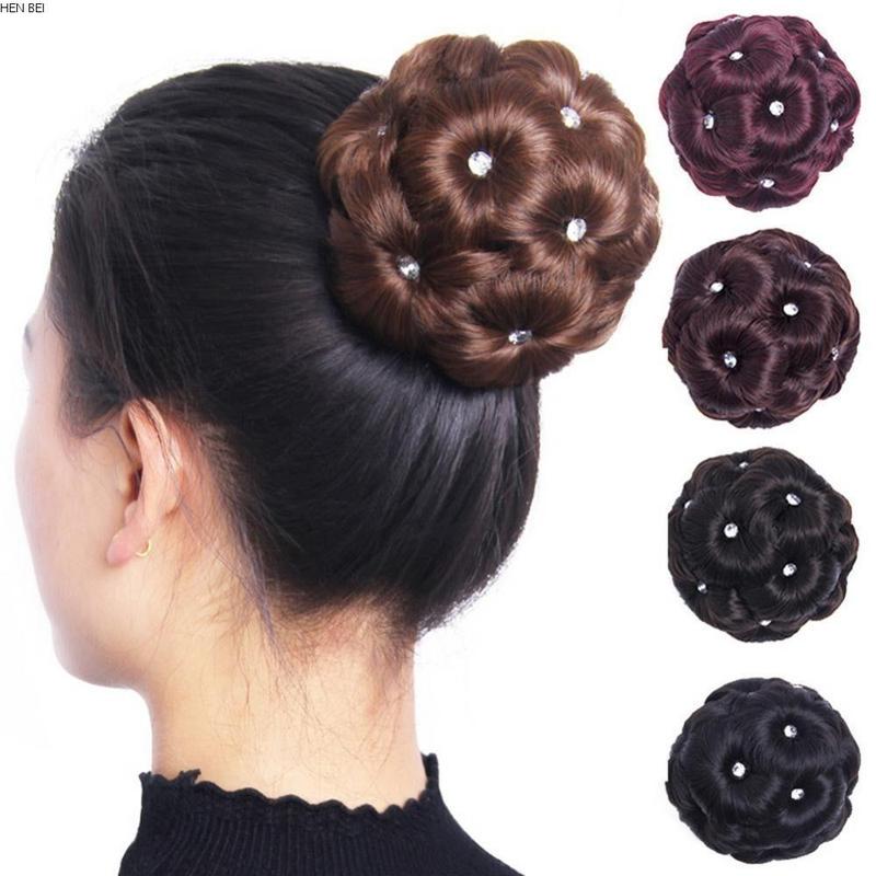 Sanggul rambut donat untuk wanita, sanggul rambut sintetik, Cincin ...