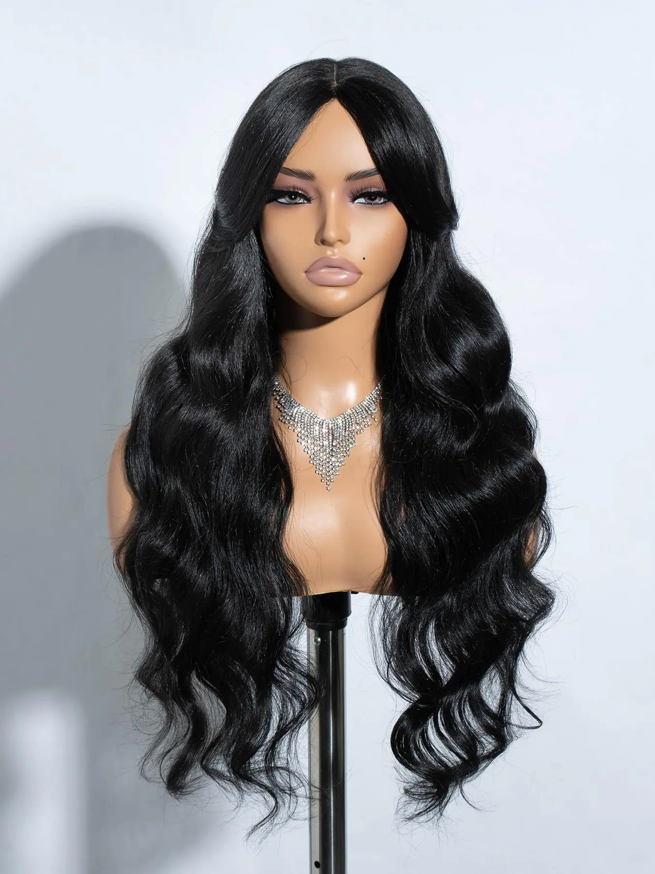 28 Inch Long Coily Wigs for Women, Middle Part Wig, Gorgeous Fluffy Wigs with Bangs, Synthetic  Middle Part Wig for Party, Daily Use