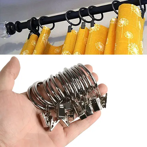 10 Pcs Home Practical Mini Window Curtain Hooks Metal Rings Clips ...