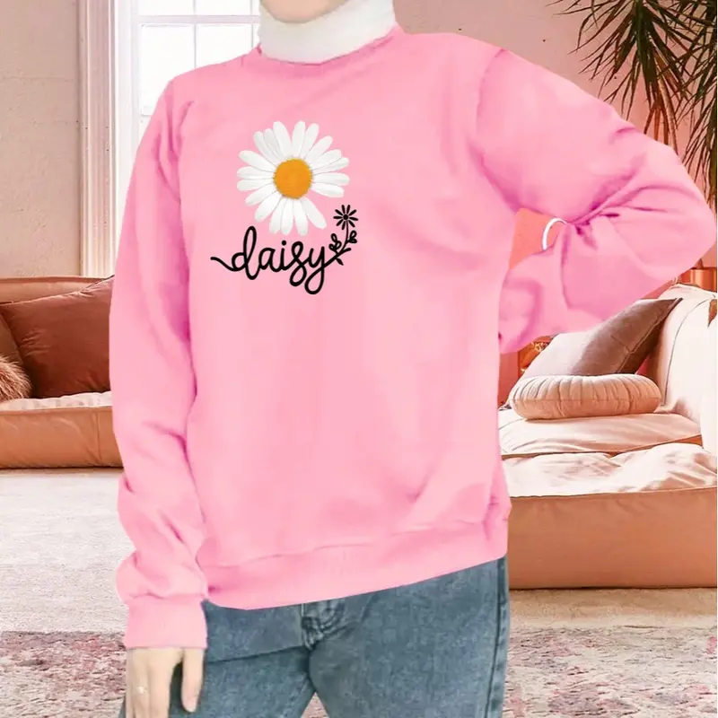 Kaos Wanita Lengan Panjang / Atasan Cewek  Babyterry Flowers Sablon 1