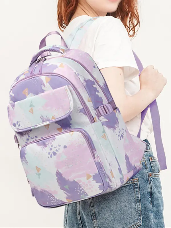 Fashionable Large Capacity Multi-compartment Backpack & Lunch Bag & Pencil Case Set, Trendy Backpack Set for Women & Girls, Casual Versatile High-quality Daily Commuting Bag Set 6