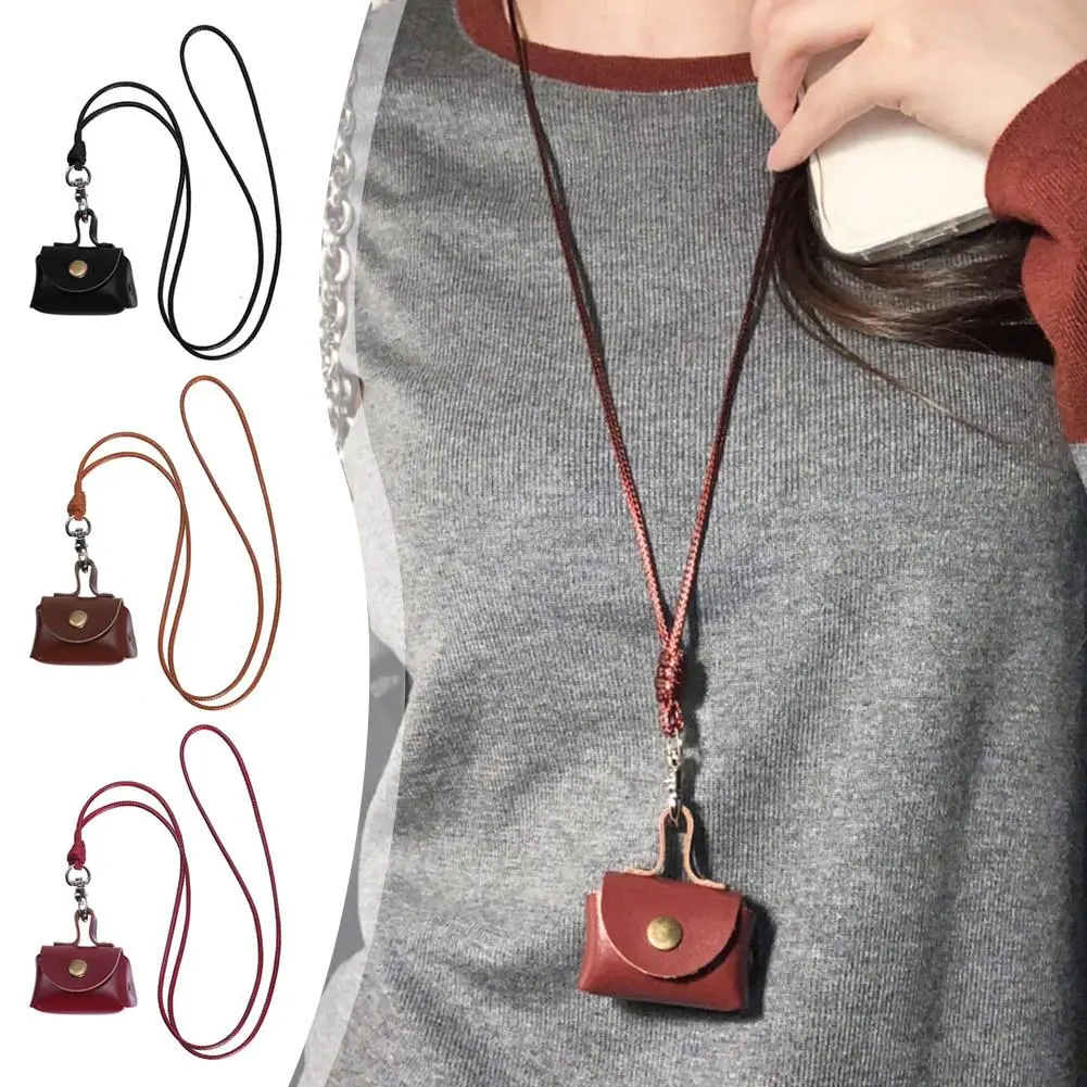 Túi Nhỏ Đựng Vòng Cổ, Da Cổ Điển, Thay Đổi Túi, Dành Cho Tai Nghe Nữ, Áo Len Dài, Cỡ Nhỏ C5U3
