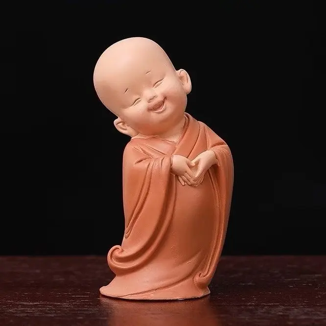 ￼TƯỢNG CHÚ TIỂU MINI ÁO NÂU - Bộ Tượng 3 Chú Tiểu An Vui An Nhiên Bình Yên Tam Không - Chú Tiểu Trang Trí Ô Tô Để Bàn Làm Việc Bàn Học . Decor Trang Trí Trang Trí Nhà Decor Phòng Đồng 4