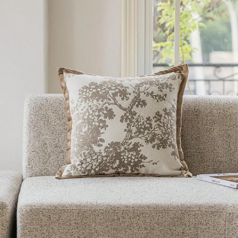 Tree Print Cushion Cover without Filler, 1 Count Square Throw Pillocase, Household Decoration Supplies for Home Living Room Sofa Bedroom 0