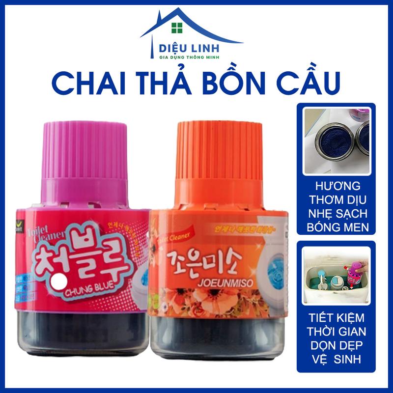 Chai Thả Bồn Cầu Hàn Quốc, Chai Vệ Sinh Toilet Khử Mùi Diệt Khuẩn Cao Cấp, Cốc Thả Bồn Cầu Hàn Quốc Chính Hãng Dạng Sáp 180Gr Diệt Khuẩn Thơm Mát dieulinhshop Làm Sạch