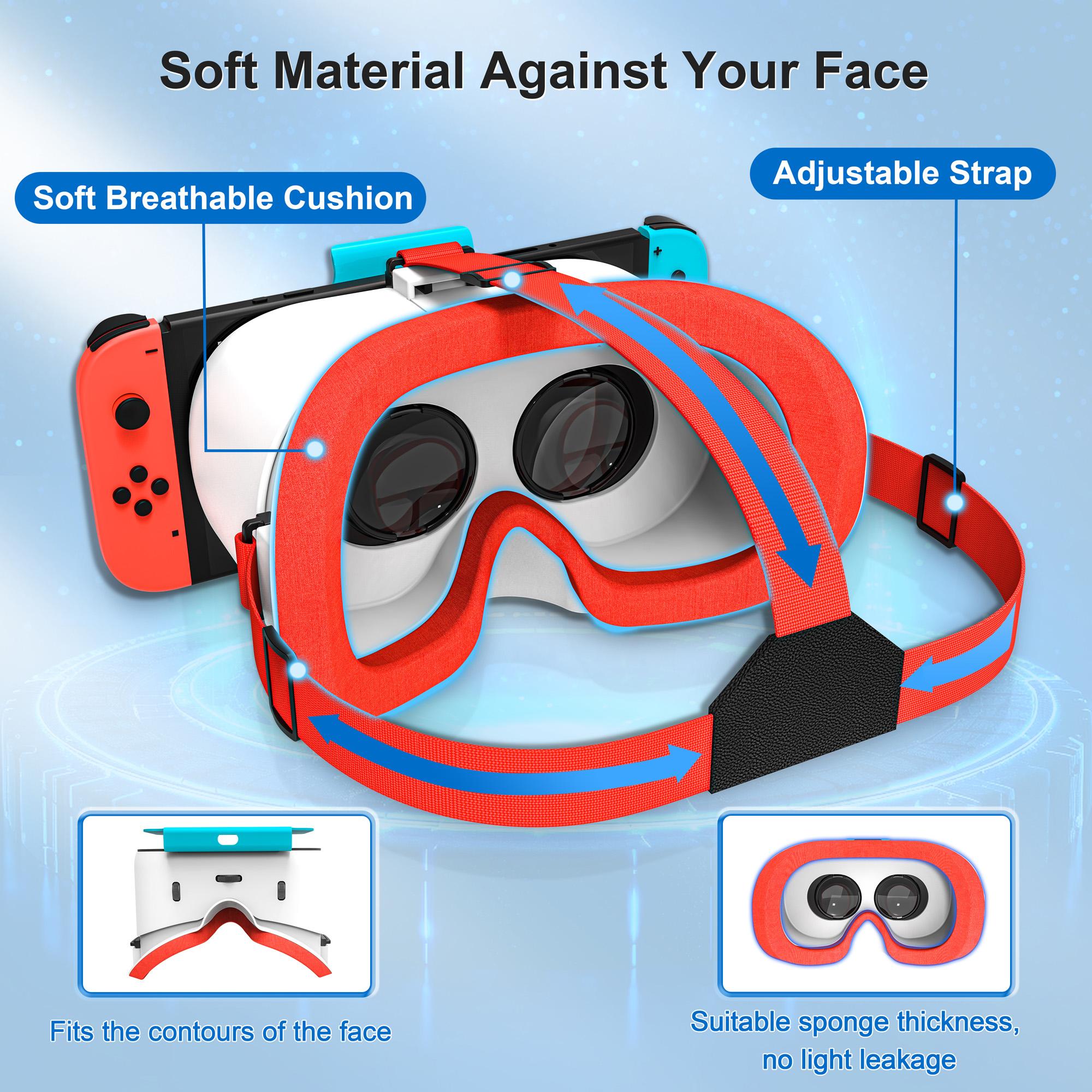VR Glasses for Nintendo Switch OLED 3D Glasses Virtual Reality Movies for Switch Game Headset Adjustable Big Lens VR Glasses - Image 4
