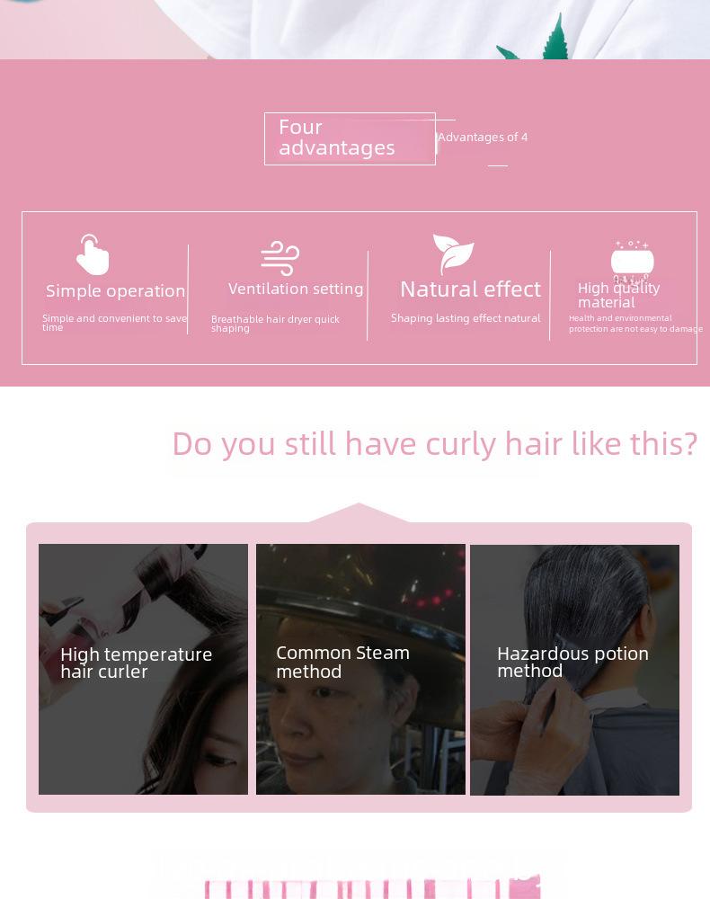 Product Introduction of Factory Direct Sales Mushroom Hair Curler Bell Hair Curler Hair Roller Silicone Hair Curler Eight-Character Bangs Roller Haircare Heatless 2
