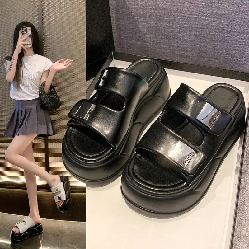 Giày Nữ, Dép, Dành Cho Phụ Nữ, Dày Hơn 7Cm, Dép Đế, Thích Hợp Đi Biển, Giày Quai Dán, Có Thể Đeo Ngoài Trời, Hàng Mới Về Năm 2024 0