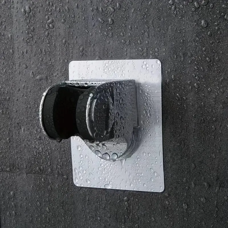Stainless Steel Shower Head Holder, Punch Free Wall Mounted Shower Head Bracket, Bathroom Shower Head Holder for Home Dormitory Hotel