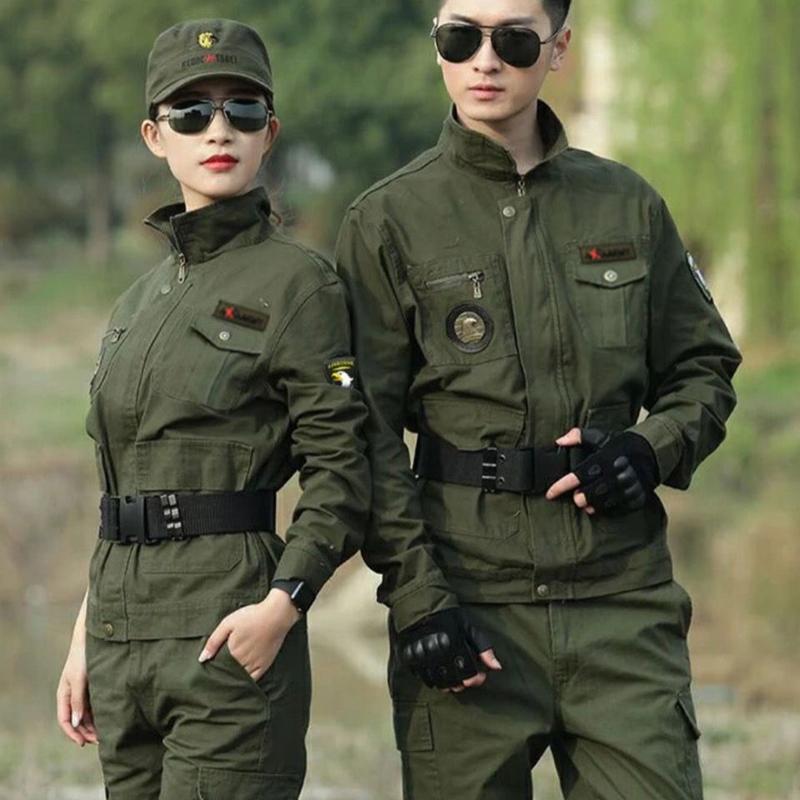 Bộ quần áo bảo hộ lao động cho nam và nữ, chất liệu cotton, giả sợi ủi, chống mài mòn, bảo vệ lao động, phù hợp cho công nhân hàn, công trường xây dựng, quần áo bảo hộ lao động công nhân cotton 0