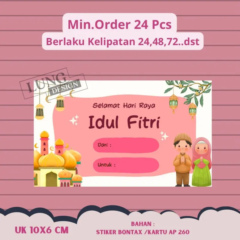 STICKER/KARTU UCAPAN IDUL FITRI - GREETING CARD IDUL FITRI -UCAPAN IDUL FITRI - GIFT CARD IDUL FITRI - KARTU UCAPAN SELAMAT HARI RAYA IDUL FITRI LEBARAN - SETICKER UCAP[AN SELAMAT HARI RAYA IDUL FITRI - STICKER HAMPERS, NASI KOTAK, KUE KERING LEBARAN 2