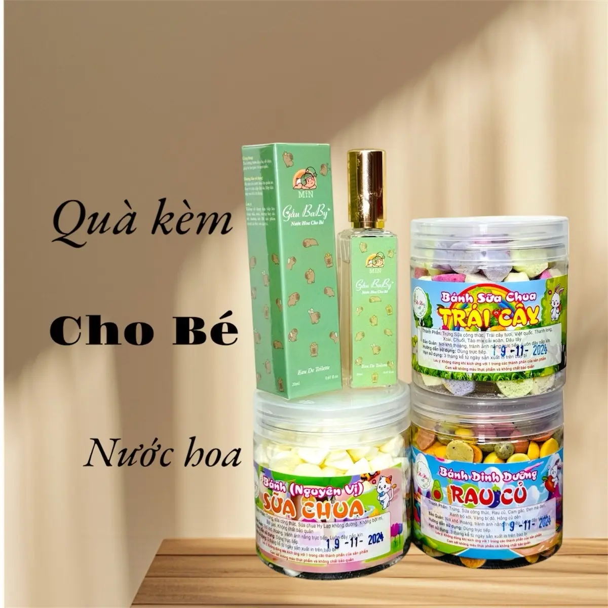Set 3 hộp bánh mini đủ vị bánh xốp Snack Bánh Quy ( ăn dặm cùng mẹ min )
