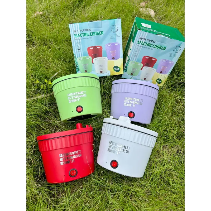 Nồi Lẩu Điện Mini Đa Năng Chống Dính Vân Đá Dung Tích 1,8L, Cốc Lẩu Cô Đơn Hot Có Thể Chiên, Sào, Nấu Mì Dễ Dàng Vệ Sinh Nồi Điện Nấu Ăn 4