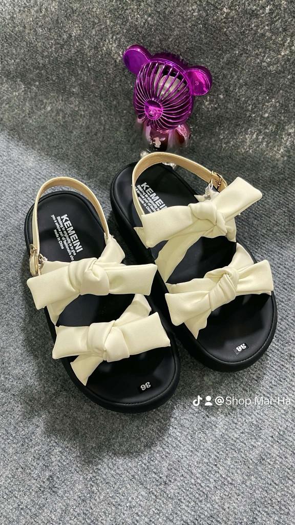 Product Introduction of Sandan 2 quai thắt nơ,đế cao 5cm,chân quai có may viền xung quanh chất chấn. (chân tròn tăng dùm shop 1size) 12