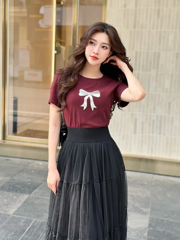 Chân váy ren cạp cao free size bồng bềnh 4