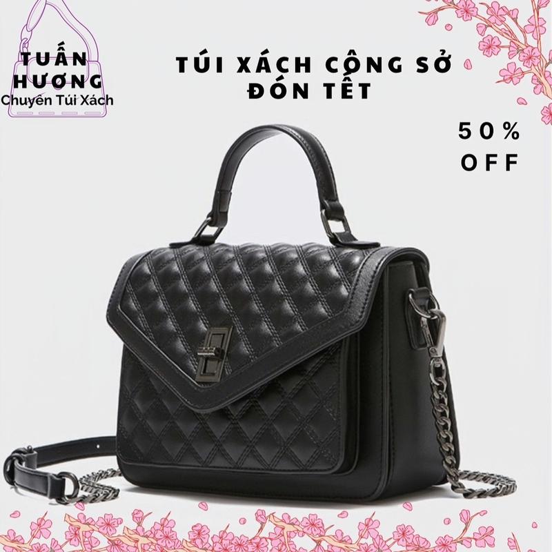 Túi Xách Công Sở Đeo Chéo Da PU Nữ A05, 7 Ngăn, Sang Trọng, Thời Trang - Bag, Bảo Hành 36 Tháng