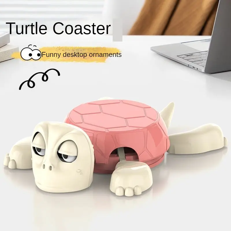 TikTok Hot Item Who Presses Me Surprise Turtle Coaster Tortoise Coaster Factory Direct Sale Cup Mat-B551