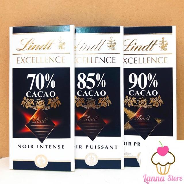 Socola LINDT đen đắng nguyên chất không đường độ đắng 90% 85% 70%, kẹo sô cô la ca cao ăn kiêng thanh 100g - Đức Bánh Kẹo Tết 2025
