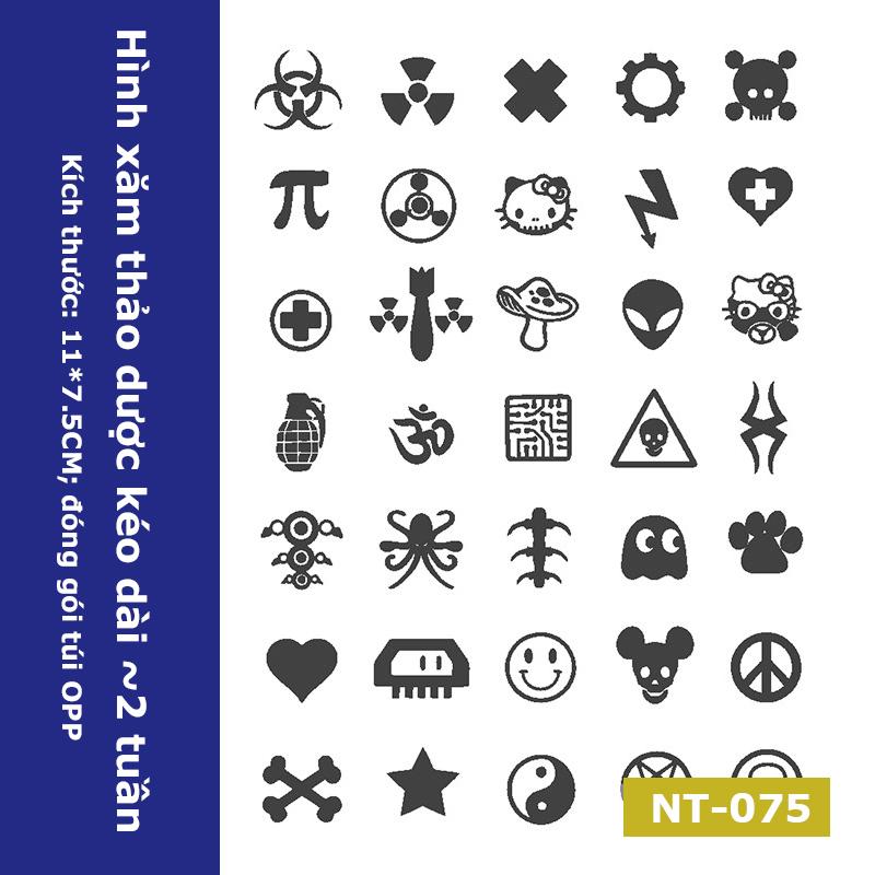 Hình xăm dán tạm thời NT-075 miếng dán hình xăm thảo dược mini 15 ngày chống nước
