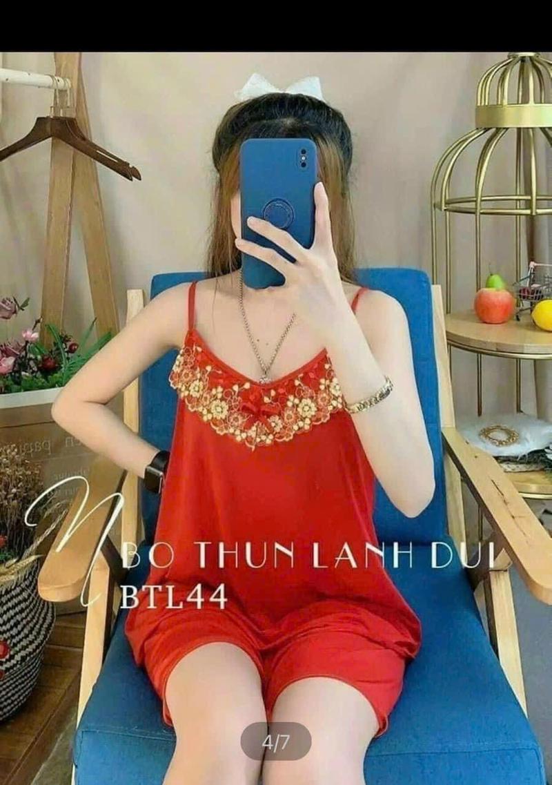 Product Introduction of Bộ đùi nữ thun lạnh 2 dây nhí phối ren hoa 15