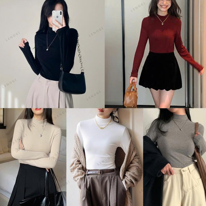 Áo cổ 3p cotton zip LÓT LÔNG Lenogi áo giữ nhiệt cổ ba phân ôm body A95 Thun Nữ