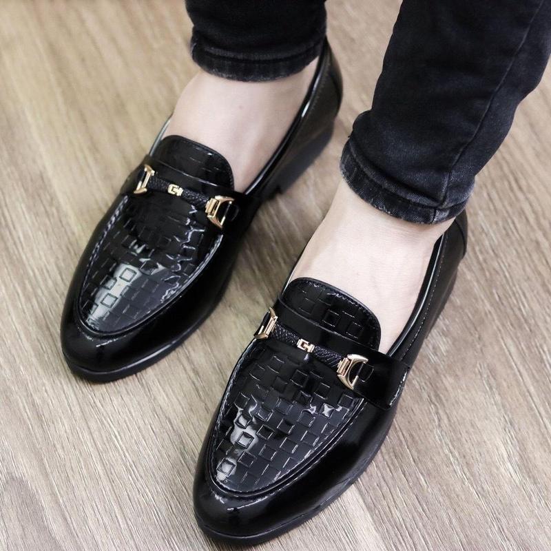 Giày lười nam thời trang cao cấp > Giày nam da bóng in caro tai khoá vàng sang trọng - full size 37-44 - Shoes 3