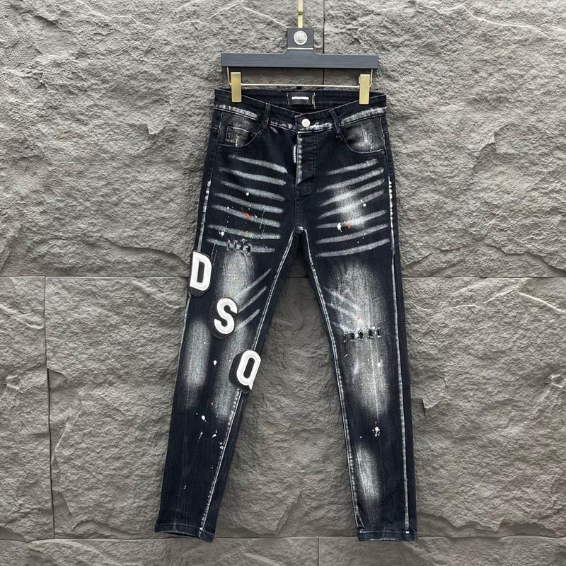Quần jean nam phối Họa tiết 4 khóa kéo không rách gối chất bò cao cấp co dãn Nhẹ from đẹp Menswear Pants Có Túi quanjeans namsale