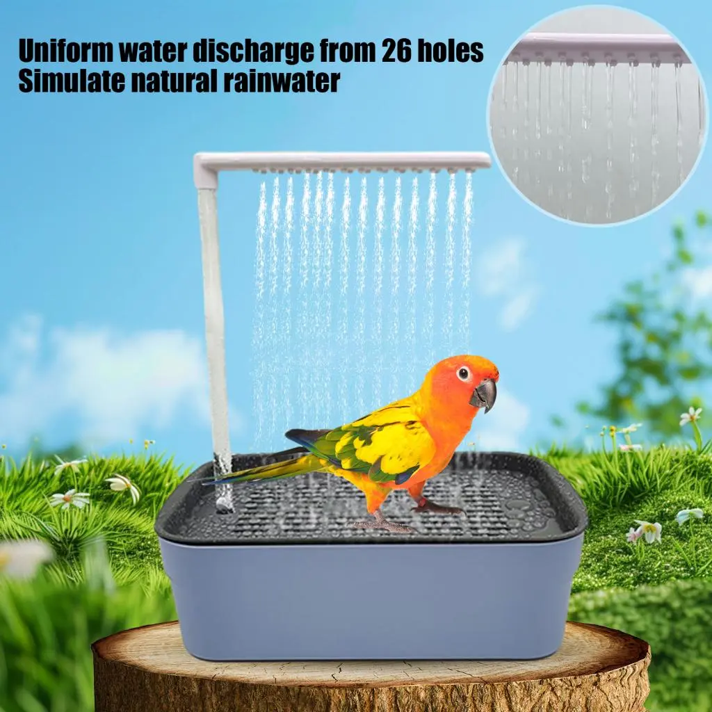cosmoie Parrot Automatic Bathtub Electric Parrot Bathtub with Circulating Water for Birds Cage Accessory for Parakeet Cockatiel Grey Lovebird Automatic Birds Bath with Pump