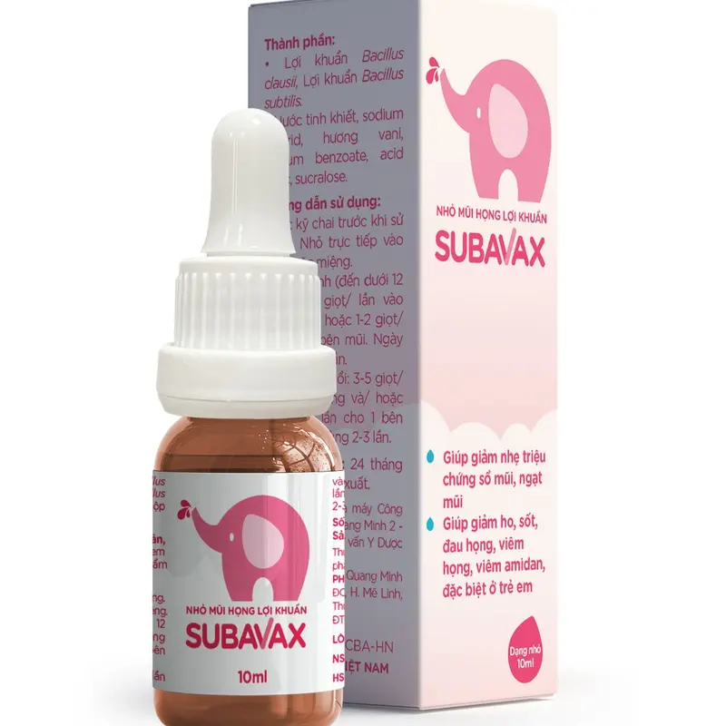 Subavax  Nhỏ Mũi Họng - Màu Hồng (10ml) - 20 tỷ lợi khuẩn Công ty Á Âu 2