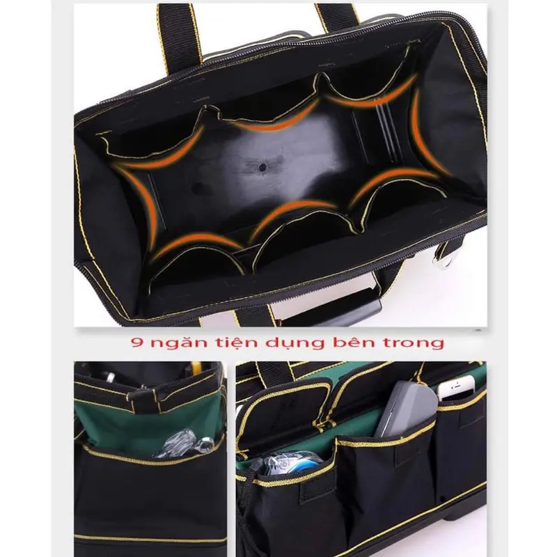 Combo Túi đồ nghề đế cứng 20inch và đai đeo hông dùng cho anh em kỹ thuật, cơ khí điện nước đièu hòa 4