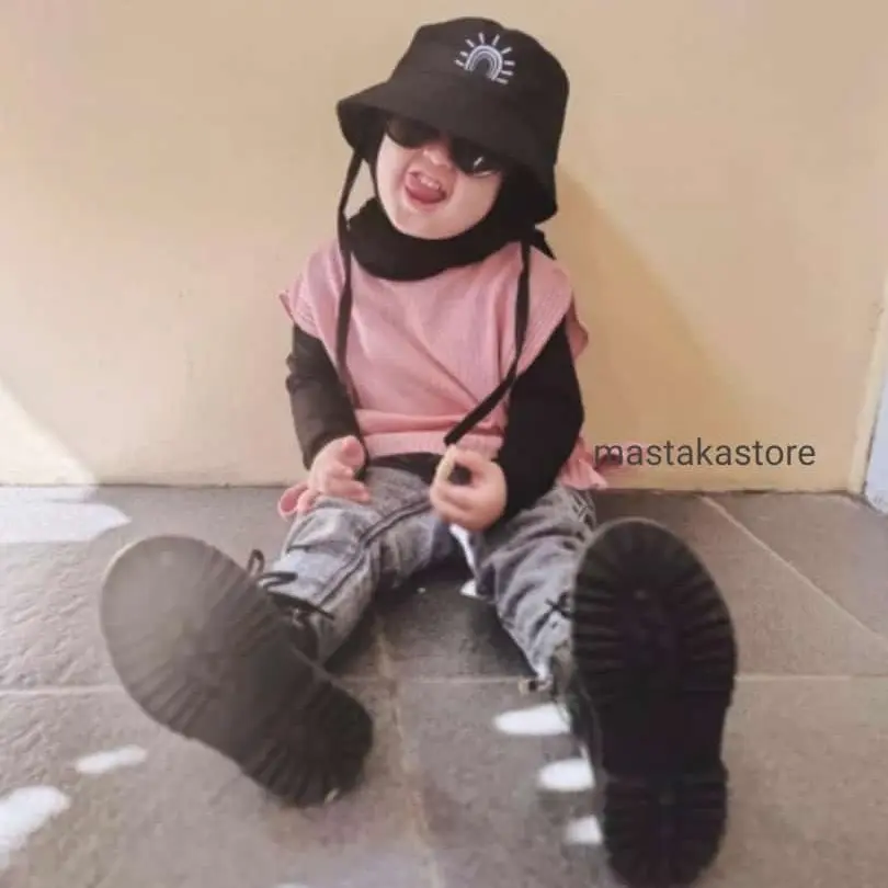 BUCKET Hat PELANGI ANAK AKSEN TALI Fashion
