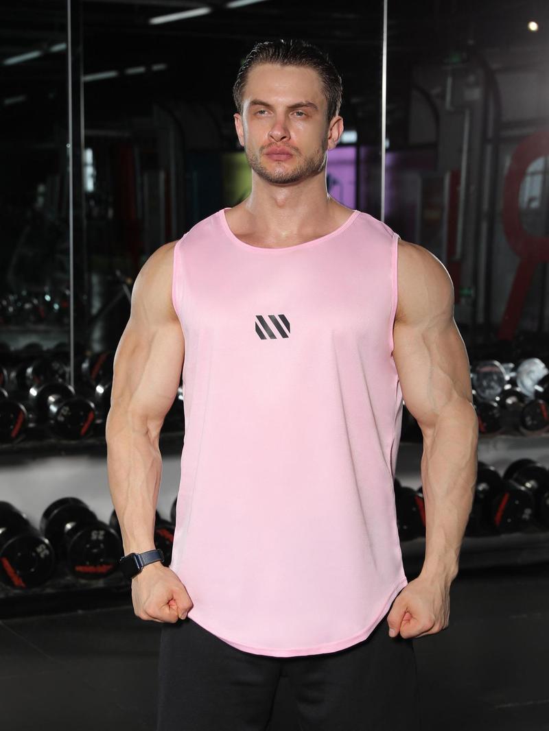 Product Introduction of LGBTQ+ Men's Geometric Print Sports Tank Top, Quick Drying Workout T-shirts, Men's Sportswear for Indoor Outdoor Wear, Summer Outfits 2024 7