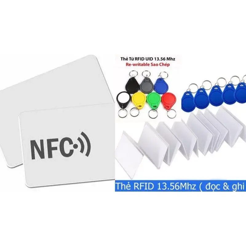 Thẻ cảm ứng từ RFID 125kHz và NFC 13.56MHz (Thẻ nhân viên, thang máy, gửi xe)