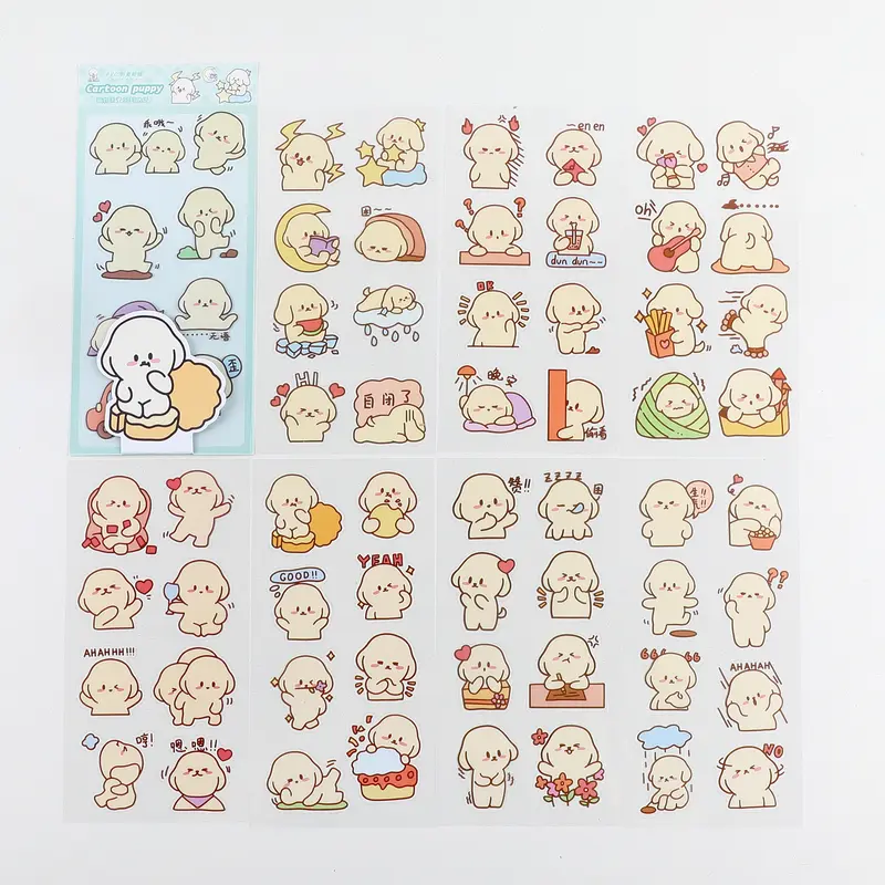 8 lembar stiker pvc motif lucu-lucu Alat Paper Stationery 5